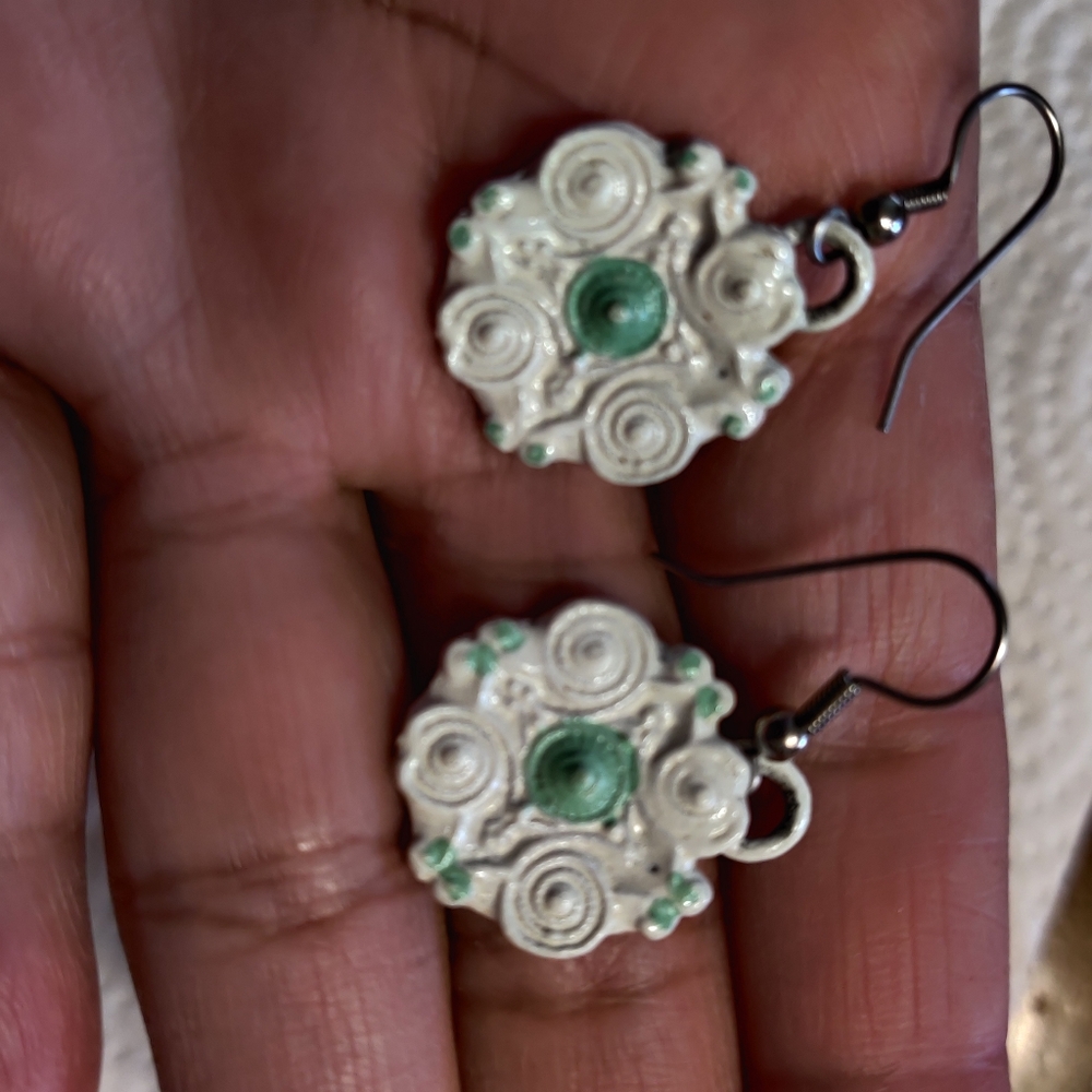 Vintage and Fun painted metal earrings
